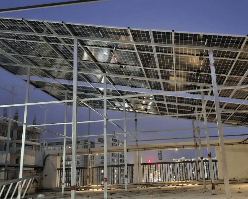 Professional solar panels installation on a residential rooftop in Gurgaon